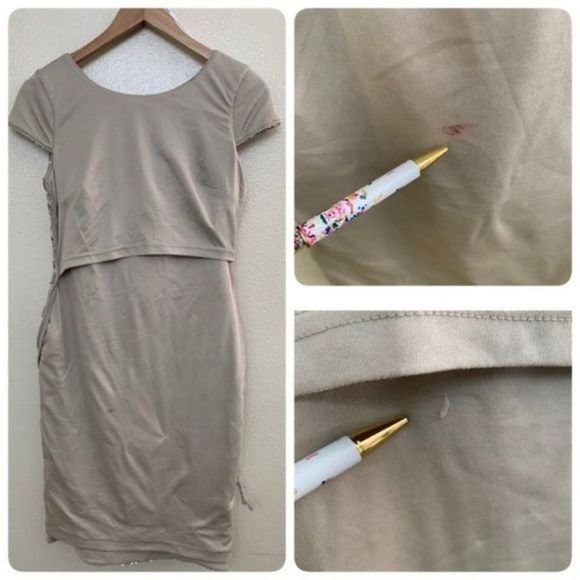 Calvin Klein Womens Sequined Cowl Back Cocktail Dress CD9BGP9X Size 4 Gray Beige - Picture 4 of 12